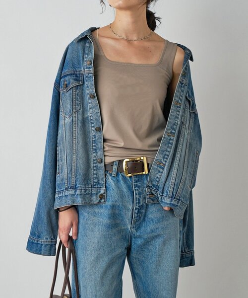 RIVE DROITE(リヴドロワ)の「【MYSELFbyRD(マイセルフバイリヴドロワ)】Tank top(キャミソール・レディース・ブラック/ベージュ・FREE)」の2枚目の写真