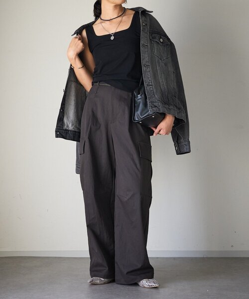 RIVE DROITE(リヴドロワ)の「【MYSELFbyRD(マイセルフバイリヴドロワ)】Tank top(キャミソール・レディース・ブラック/ベージュ・FREE)」の4枚目の写真