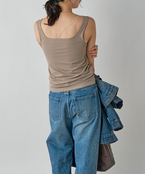 RIVE DROITE(リヴドロワ)の「【MYSELFbyRD(マイセルフバイリヴドロワ)】Tank top(キャミソール・レディース・ブラック/ベージュ・FREE)」の15枚目の写真