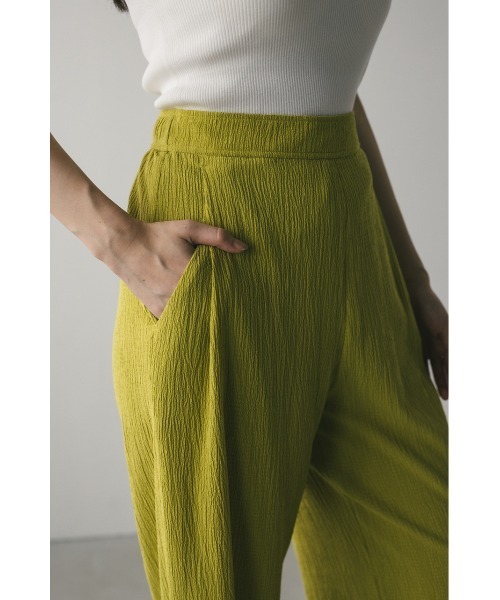 STYLEMIXER(スタイルミキサー)の「リンクルリラックスワイドパンツ(その他パンツ・レディース・グリーン/ブラック・SMALL/MEDIUM)」の4枚目の写真