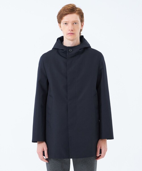 MACKINTOSH PHILOSOPHY（ﾏｯｷﾝﾄｯｼｭ ﾌｨﾛｿﾌｨｰ）の「3層ブロードボンディング WELLINGTON HOOD short「ウェリントンフードショート」（ステンカラーコート・メンズ・ダークブラウン/ダークネイビー/ブルー系その他7・40/38）」の7枚目の写真