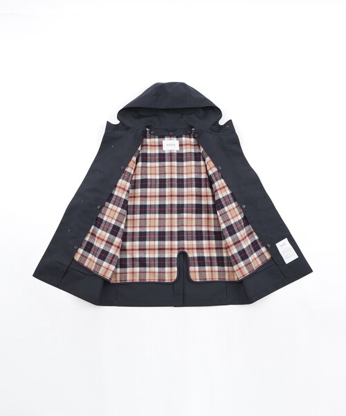 MACKINTOSH PHILOSOPHY（ﾏｯｷﾝﾄｯｼｭ ﾌｨﾛｿﾌｨｰ）の「3層ブロードボンディング WELLINGTON HOOD short「ウェリントンフードショート」（ステンカラーコート・メンズ・ダークブラウン/ダークネイビー/ブルー系その他7・40/38）」の15枚目の写真