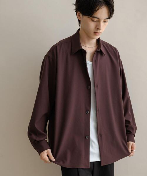 SENSE OF PLACE by URBAN RESEARCH(センスオブプレイスバイアーバンリサーチ)の「カラールーズシャツ(シャツ/ブラウス・メンズ・ライトベージュ/ブルー系その他/ホワイト系その他/ブラウン/チャコールグレー・MEDIUM/LARGE)」の3枚目の写真