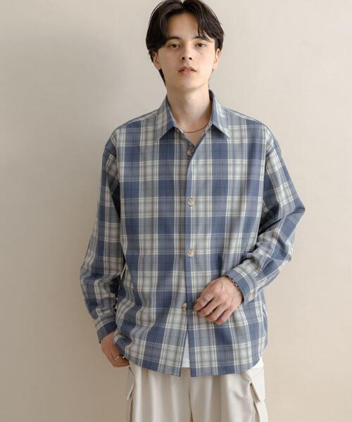 SENSE OF PLACE by URBAN RESEARCH(センスオブプレイスバイアーバンリサーチ)の「カラールーズシャツ(シャツ/ブラウス・メンズ・ライトベージュ/ブルー系その他/ホワイト系その他/ブラウン/チャコールグレー・MEDIUM/LARGE)」の10枚目の写真