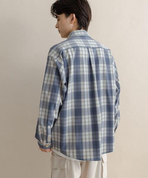 SENSE OF PLACE by URBAN RESEARCH(センスオブプレイスバイアーバンリサーチ)の「カラールーズシャツ(シャツ/ブラウス・メンズ・ライトベージュ/ブルー系その他/ホワイト系その他/ブラウン/チャコールグレー・MEDIUM/LARGE)」の13枚目の写真