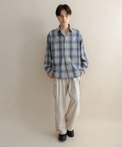 SENSE OF PLACE by URBAN RESEARCH(センスオブプレイスバイアーバンリサーチ)の「カラールーズシャツ(シャツ/ブラウス・メンズ・ライトベージュ/ブルー系その他/ホワイト系その他/ブラウン/チャコールグレー・MEDIUM/LARGE)」の11枚目の写真