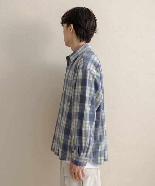 SENSE OF PLACE by URBAN RESEARCH(センスオブプレイスバイアーバンリサーチ)の「カラールーズシャツ(シャツ/ブラウス・メンズ・ライトベージュ/ブルー系その他/ホワイト系その他/ブラウン/チャコールグレー・MEDIUM/LARGE)」の8枚目の写真