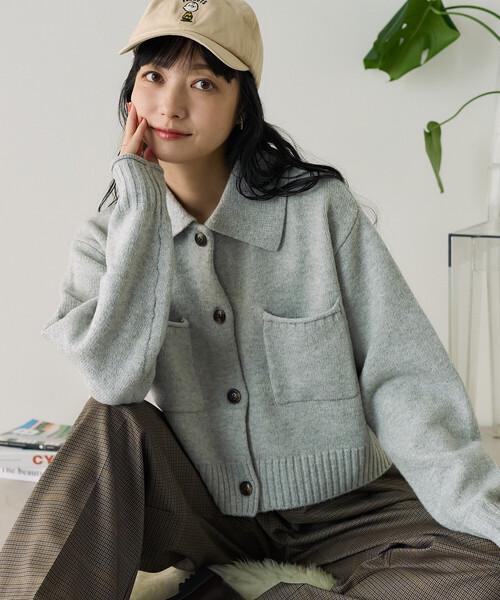 セリーヌ　グレー　ショート丈ジップアップニットジャケット（カーディガン） 楽天市場】【クーポン利用で→3,310円】ショート丈 ジップアップ