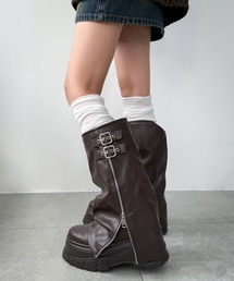 WEGO | WEGO/【25年秋冬新作】厚底カバーロングブーツ(ブーツ)