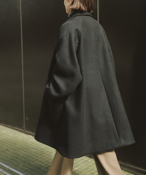 IENA LA BOUCLE(イエナラブークル)の「IENA LA BOUCLE ハードメルトンスタンドネックコート(その他アウター・レディース・アーミー/ブラック・FREE)」の7枚目の写真