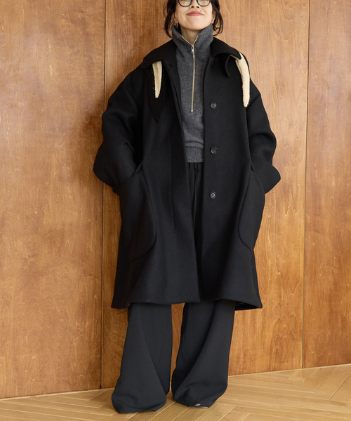 IENA LA BOUCLE(イエナラブークル)の「IENA LA BOUCLE ハードメルトンスタンドネックコート(その他アウター・レディース・アーミー/ブラック・FREE)」の14枚目の写真