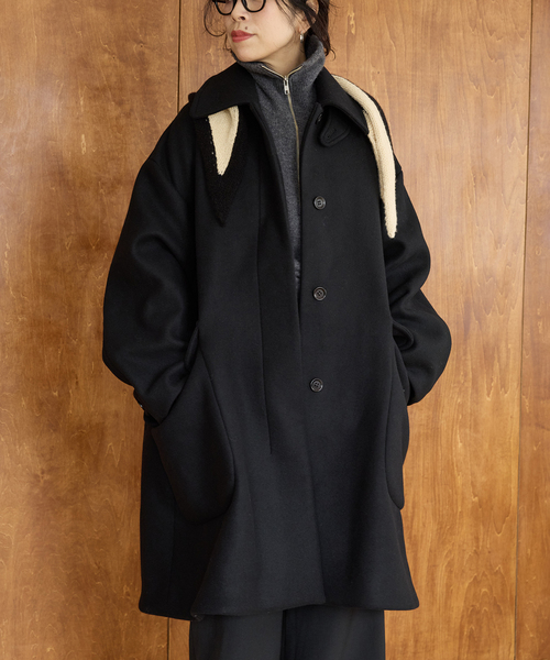 IENA LA BOUCLE(イエナラブークル)の「IENA LA BOUCLE ハードメルトンスタンドネックコート(その他アウター・レディース・アーミー/ブラック・FREE)」の18枚目の写真