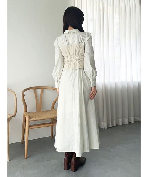 dazzlin（ダズリン）の「ギャザーシャツボリュームワンピース（ワンピース・レディース・グレー/アイボリー・SMALL/MEDIUM）」の22枚目の写真