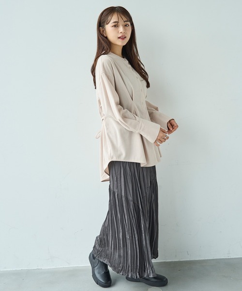 mil(ミル)の「コーデュロイ チュニックシャツ【588095】(シャツ/ブラウス・レディース・アイボリー/ブラウン/チャコールグレー・XS/S)」の9枚目の写真