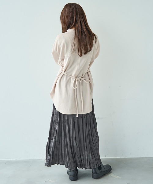 mil(ミル)の「コーデュロイ チュニックシャツ【588095】(シャツ/ブラウス・レディース・アイボリー/ブラウン/チャコールグレー・XS/S)」の11枚目の写真