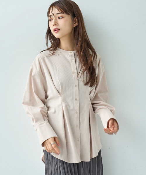 mil(ミル)の「コーデュロイ チュニックシャツ【588095】(シャツ/ブラウス・レディース・アイボリー/ブラウン/チャコールグレー・XS/S)」の7枚目の写真