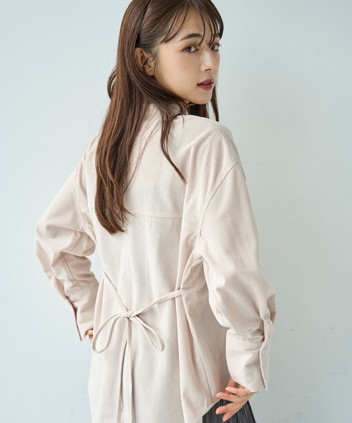 mil(ミル)の「コーデュロイ チュニックシャツ【588095】(シャツ/ブラウス・レディース・アイボリー/ブラウン/チャコールグレー・XS/S)」の5枚目の写真