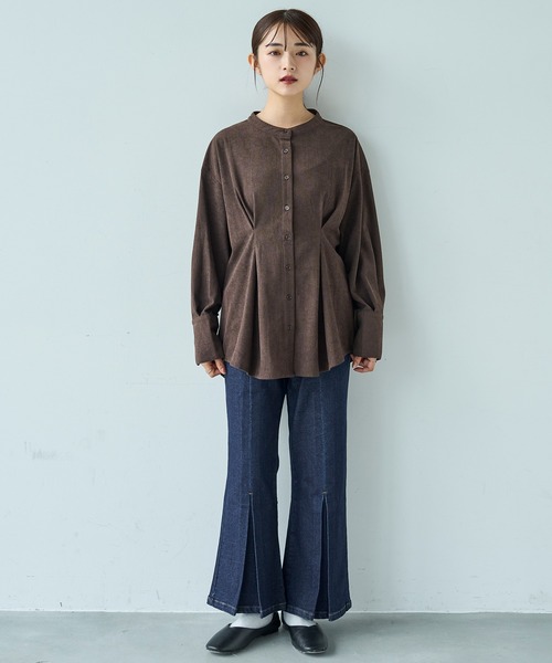 mil(ミル)の「コーデュロイ チュニックシャツ【588095】(シャツ/ブラウス・レディース・アイボリー/ブラウン/チャコールグレー・XS/S)」の22枚目の写真