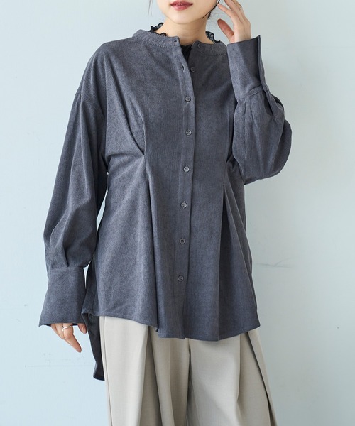 mil(ミル)の「コーデュロイ チュニックシャツ【588095】(シャツ/ブラウス・レディース・アイボリー/ブラウン/チャコールグレー・XS/S)」の20枚目の写真