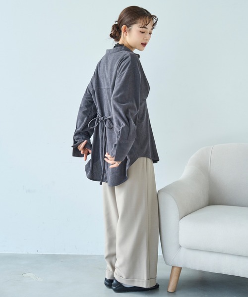 mil(ミル)の「コーデュロイ チュニックシャツ【588095】(シャツ/ブラウス・レディース・アイボリー/ブラウン/チャコールグレー・XS/S)」の17枚目の写真