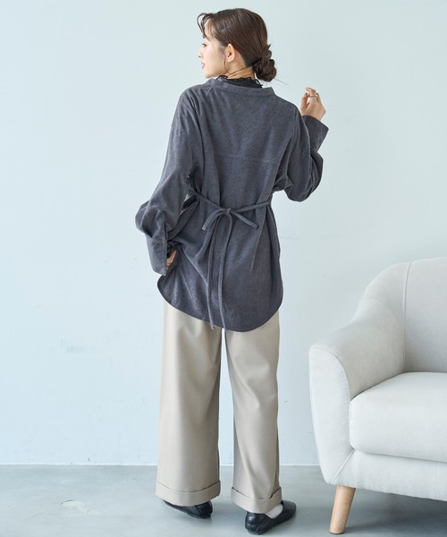 mil(ミル)の「コーデュロイ チュニックシャツ【588095】(シャツ/ブラウス・レディース・アイボリー/ブラウン/チャコールグレー・XS/S)」の18枚目の写真