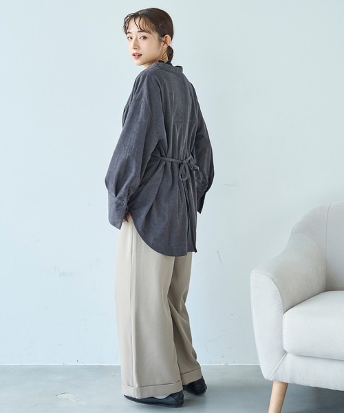 mil(ミル)の「コーデュロイ チュニックシャツ【588095】(シャツ/ブラウス・レディース・アイボリー/ブラウン/チャコールグレー・XS/S)」の19枚目の写真