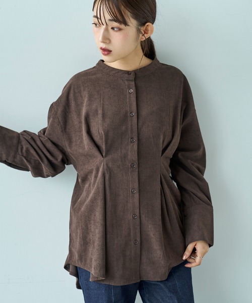 mil(ミル)の「コーデュロイ チュニックシャツ【588095】(シャツ/ブラウス・レディース・アイボリー/ブラウン/チャコールグレー・XS/S)」の21枚目の写真