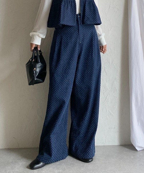 ハイウェストワイドストレートパンツGRY ハイウェストワイドストレートパンツGRY WOMEN】ハイウエスト