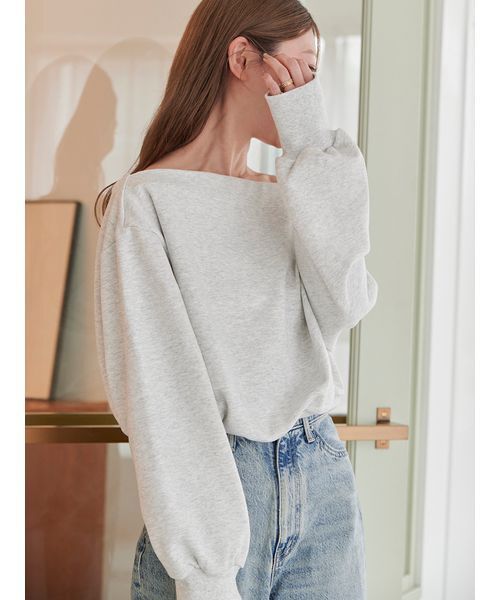 Stylevoice for xxx(スタイルヴォイスフォー)の「<kannaさんコラボ>スウェットドロップショルダーオフショルプルオーバー(スウェット・レディース・ライトグレー/クリーム/モカ・F)」の5枚目の写真