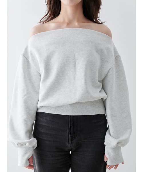 Stylevoice for xxx(スタイルヴォイスフォー)の「<kannaさんコラボ>スウェットドロップショルダーオフショルプルオーバー(スウェット・レディース・ライトグレー/クリーム/モカ・F)」の14枚目の写真