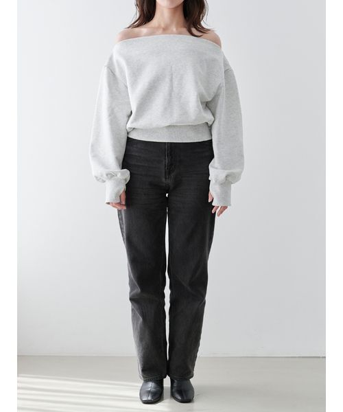 Stylevoice for xxx(スタイルヴォイスフォー)の「<kannaさんコラボ>スウェットドロップショルダーオフショルプルオーバー(スウェット・レディース・ライトグレー/クリーム/モカ・F)」の15枚目の写真