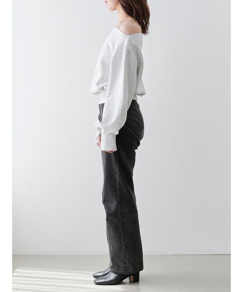 Stylevoice for xxx(スタイルヴォイスフォー)の「<kannaさんコラボ>スウェットドロップショルダーオフショルプルオーバー(スウェット・レディース・ライトグレー/クリーム/モカ・F)」の16枚目の写真