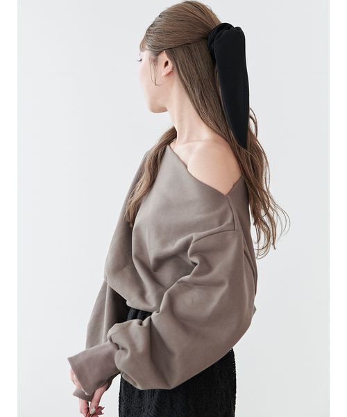 Stylevoice for xxx(スタイルヴォイスフォー)の「<kannaさんコラボ>スウェットドロップショルダーオフショルプルオーバー(スウェット・レディース・ライトグレー/クリーム/モカ・F)」の20枚目の写真