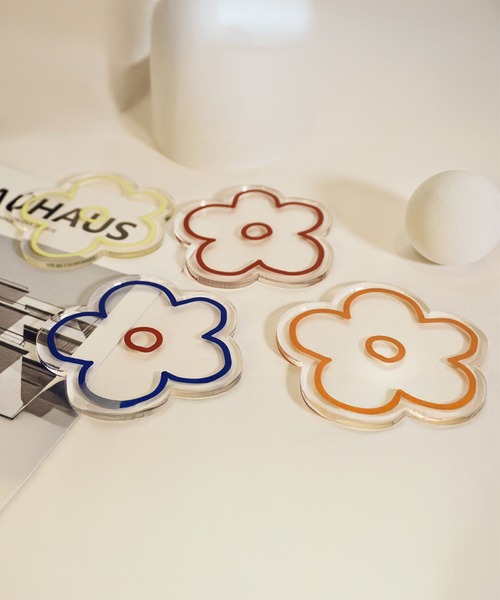 IRADOWL(アイラドール)の「【アイラドール room】レトロ花柄クリアコースター(ランチョンマット/テーブルウェア・レディース・ブルー/レッド/オレンジ/イエロー・FREE)」の6枚目の写真