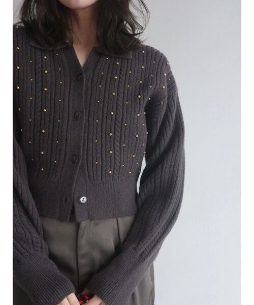 LAGUNAMOON（ラグナムーン）の「ビジューカーデニットプルオーバー（ニット/セーター・レディース・レッド/チャコールグレー/アイボリー・FREE）」の22枚目の写真