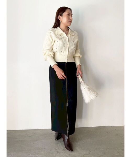 セール】ビジューカーデニットプルオーバー（ニット/セーター