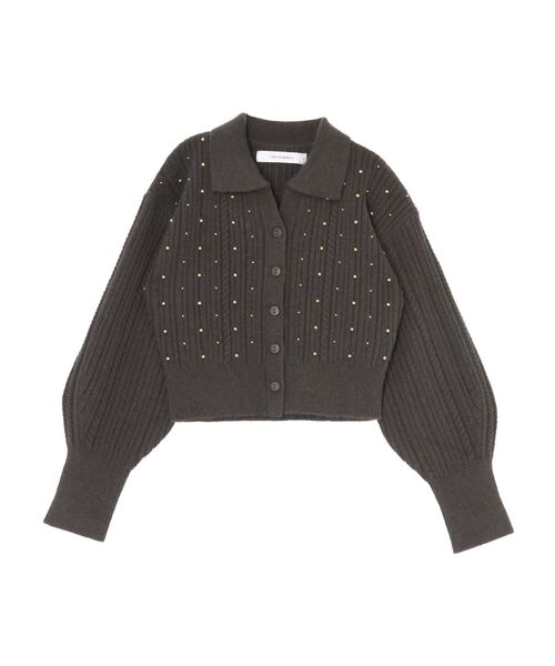 LAGUNAMOON（ラグナムーン）の「ビジューカーデニットプルオーバー（ニット/セーター・レディース・レッド/チャコールグレー/アイボリー・FREE）」の5枚目の写真