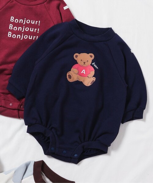 apres les cours（アプレレクール）の「【WEB限定】ラグランスリーブボディースーツ（ロンパース・キッズ・アイボリー/レッド/その他2/ネイビー・70/80）」の3枚目の写真