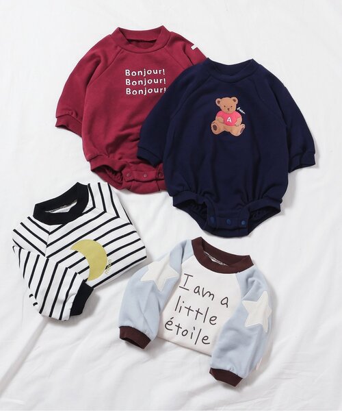 apres les cours（アプレレクール）の「【WEB限定】ラグランスリーブボディースーツ（ロンパース・キッズ・アイボリー/レッド/その他2/ネイビー・70/80）」の11枚目の写真