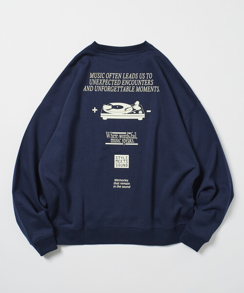 限定展開 リラックスフィット バックプリント クルーネック スウェット