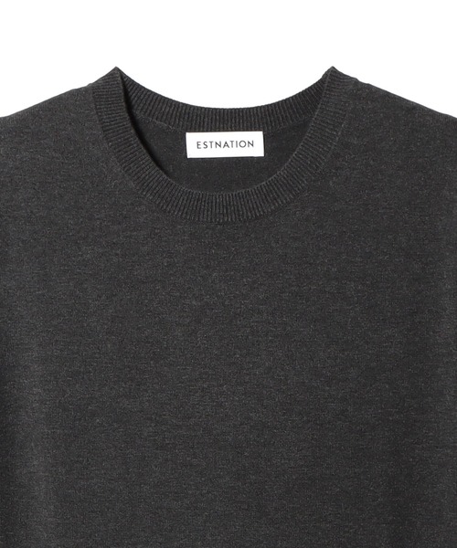 ESTNATION(エストネーション)の「ESTNATION / タックスカート コンビ ニットワンピース(ワンピース・レディース・オフホワイト/チャコールグレー/ブラック・FREE)」の6枚目の写真