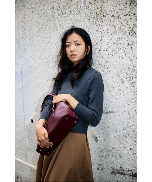 ESTNATION(エストネーション)の「ESTNATION / タックスカート コンビ ニットワンピース(ワンピース・レディース・オフホワイト/チャコールグレー/ブラック・FREE)」の10枚目の写真