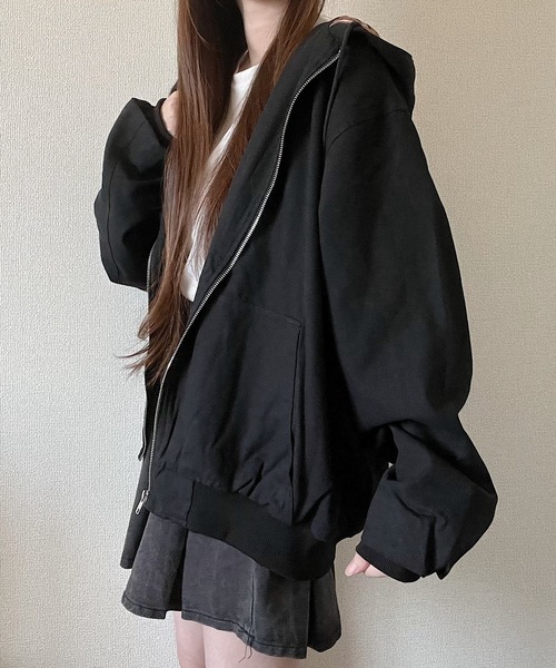 Nana(ナナ)（ナナ）の「チェック裏地付きパーカー（パーカー・レディース・ブラック・FREE）」の4枚目の写真