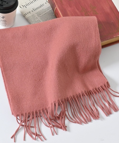 Honeys（ハニーズ）の「ウールマフラー（マフラー・レディース・サックスブルー系/ベージュ/ブラウン系その他/グレー系その他/ホワイト×ブラウン/ベージュ系その他/ライトグレー/ピンク/ダークブラウン・FREE）」の9枚目の写真