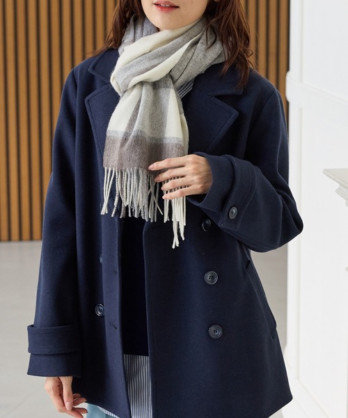 Honeys（ハニーズ）の「ウールマフラー（マフラー・レディース・サックスブルー系/ベージュ/ブラウン系その他/グレー系その他/ホワイト×ブラウン/ベージュ系その他/ライトグレー/ピンク/ダークブラウン・FREE）」の12枚目の写真