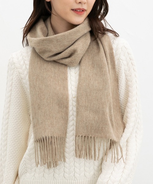 Honeys（ハニーズ）の「ウールマフラー（マフラー・レディース・サックスブルー系/ベージュ/ブラウン系その他/グレー系その他/ホワイト×ブラウン/ベージュ系その他/ライトグレー/ピンク/ダークブラウン・FREE）」の15枚目の写真