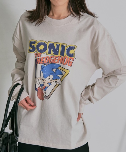 SILVER BULLET(シルバーバレット)の「『SILVER BULLET SELECT AP/シルバーバレットセレクト』SONIC USED風ptロンT【Z】(Tシャツ/カットソー・レディース・ブラック系2/ホワイト系1/ホワイト系2/ブラック系1・M/L/LL)」の1枚目の写真