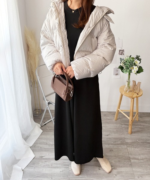 Amulet(アミュレット)の「すとんと落ちて体型カバーするシルエットが魅力! ワッフル風ロングワンピース(ワンピース・レディース・グレー/ブラウン/ブラック/アイボリー・L/M)」の3枚目の写真