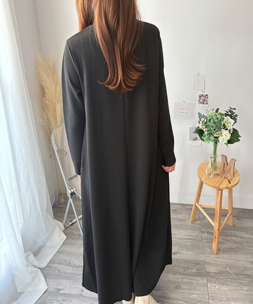 Amulet(アミュレット)の「すとんと落ちて体型カバーするシルエットが魅力! ワッフル風ロングワンピース(ワンピース・レディース・グレー/ブラウン/ブラック/アイボリー・L/M)」の8枚目の写真
