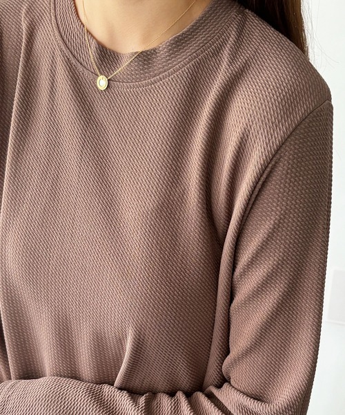 Amulet(アミュレット)の「すとんと落ちて体型カバーするシルエットが魅力! ワッフル風ロングワンピース(ワンピース・レディース・グレー/ブラウン/ブラック/アイボリー・L/M)」の17枚目の写真